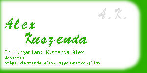 alex kuszenda business card